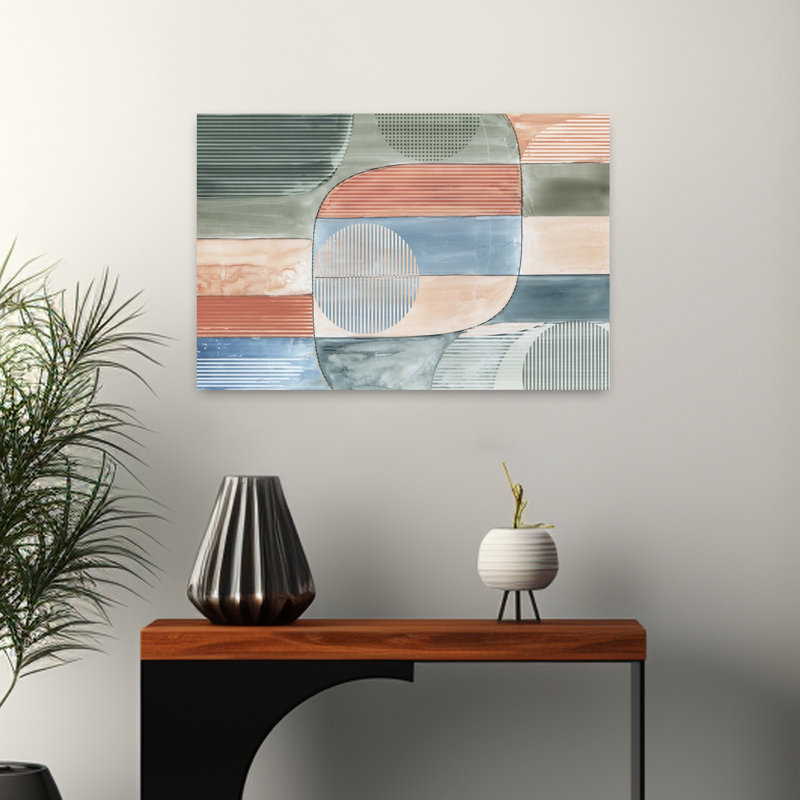 Composition géométrique abstraite, art géométrique contemporain, H 16 po x l 24 po