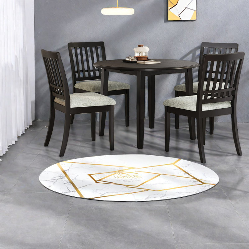 Ensemble de table de salle à manger compacte 5 pièces, design en bois et rembourré pour les petits espaces