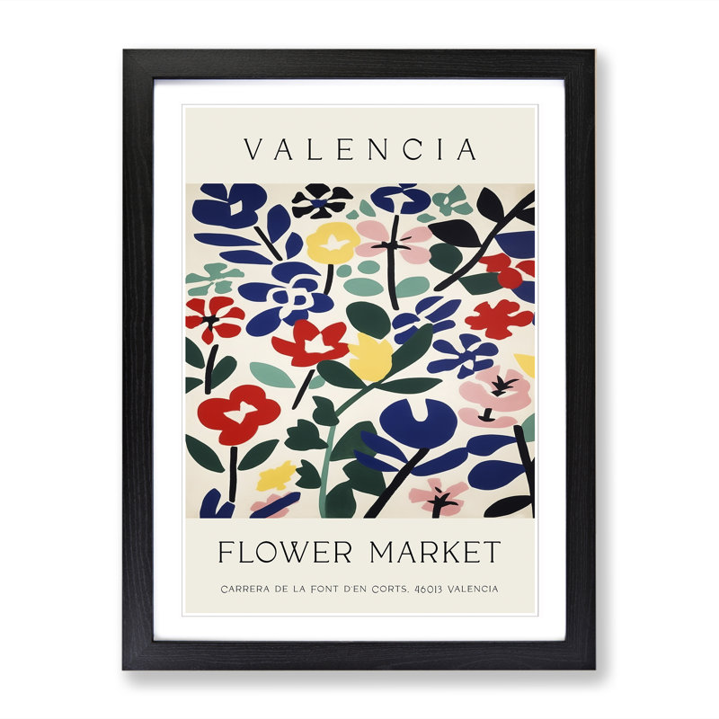 Valencia Flower Market Exhibition No. 2 - Single Picture Frame Print on Wood, 34cm H x 25cm W x 2cm D