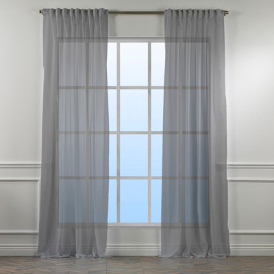 Extra Long & Extra Wide Chiffon Faux Silk Crep Curtain Panels