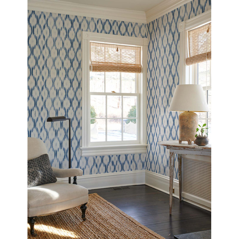 Schumacher x Mark D. Sikes Santa Monica Wallpaper, Indigo