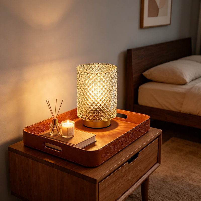 Ensemble de 2 lampes de table à pile avec minuterie, lampe d'appoint en verre sans fil avec lumière blanche chaude pour le chevet, la bibliothèque, l'étagère, le vestibule, le décor de table, transparent iridescent