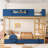 Blue MDF+Pine+Plywood Queen Bunk Bed with Trundle, Bookshelf, Car Design-1438014523-1438014517