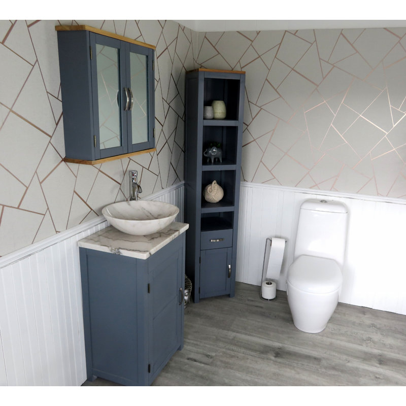 Scudder 515mm Single Bathroom Vanity with Vessel Stone Basin, Grey