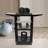 3 Tier Large Steel Rolling Cart With Wheels Power Strip And Drop Leaves Supports Up To 300 Lbs