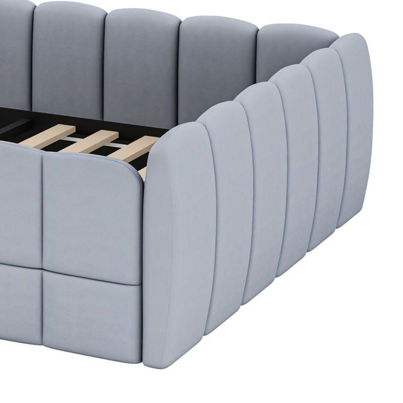 Lit tapissier Minimalist, Gris
