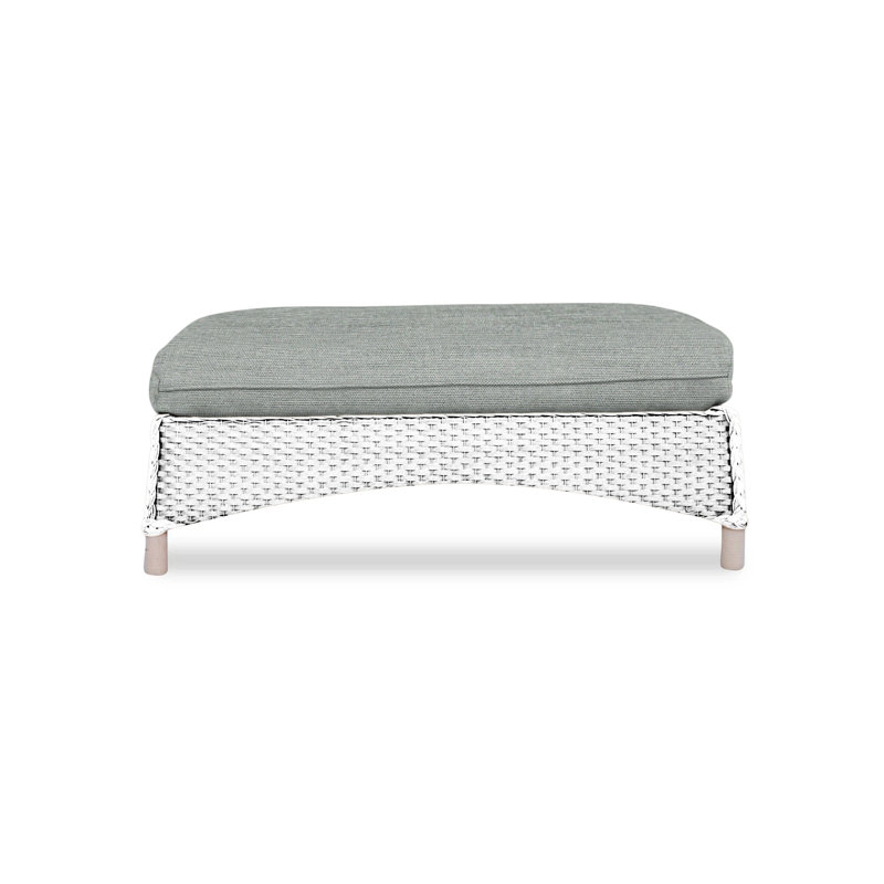 Mandalay Outdoor Ottoman, Remy Shadow, White