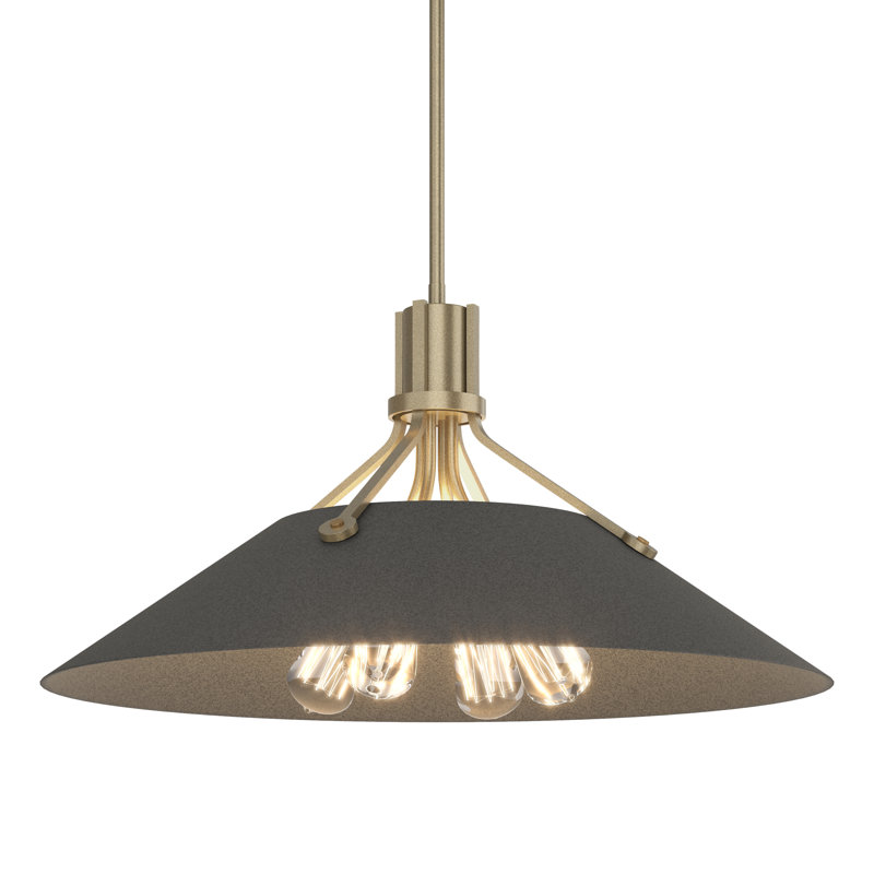 Henry 4 - Light Single Cone Pendant, Soft Gold, Black
