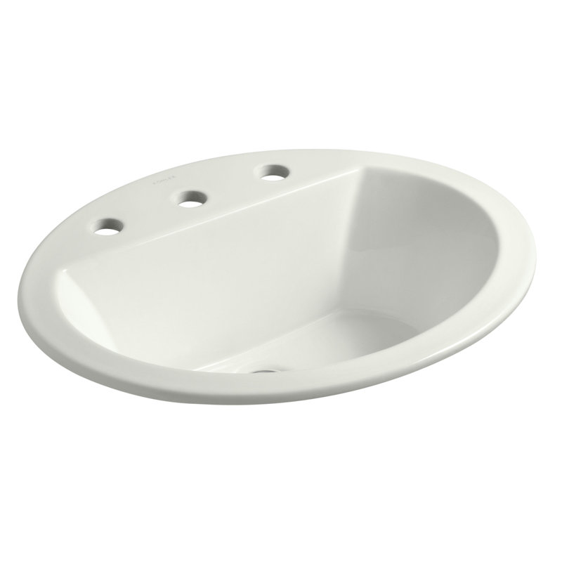 Bryant Vitreous China Oval Drop-In Bathroom Sink with Overflow, Dune