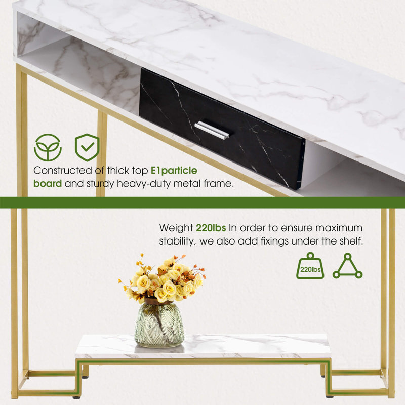 Maivor 47'' Console Table with Drawers and Shoe Storage