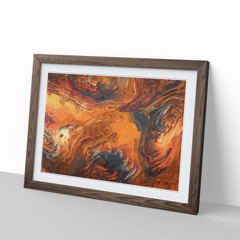 Breaking Down in Abstract - Picture Frame Painting Print, Walnut Framed, 27cm H x 36cm W x 2cm D
