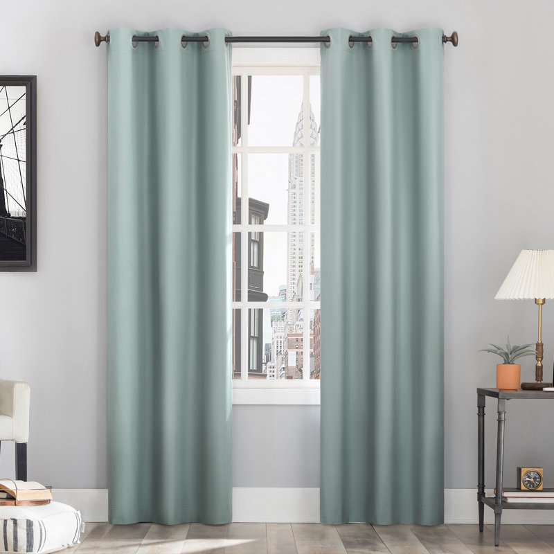 Thermal 100% Blackout Grommet Curtain Panel - Basics by Wayfair™, 40" W x 63" L, Misty Blue