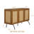 NTC MOSSIC Sideboard 3 Doors Natural Rattan Storage Cabinet, Buffet with Metal Legs, Boho Accent Cabinet for Living Room, Dining Room, and Entryway, Effortless Assembly-2091290728