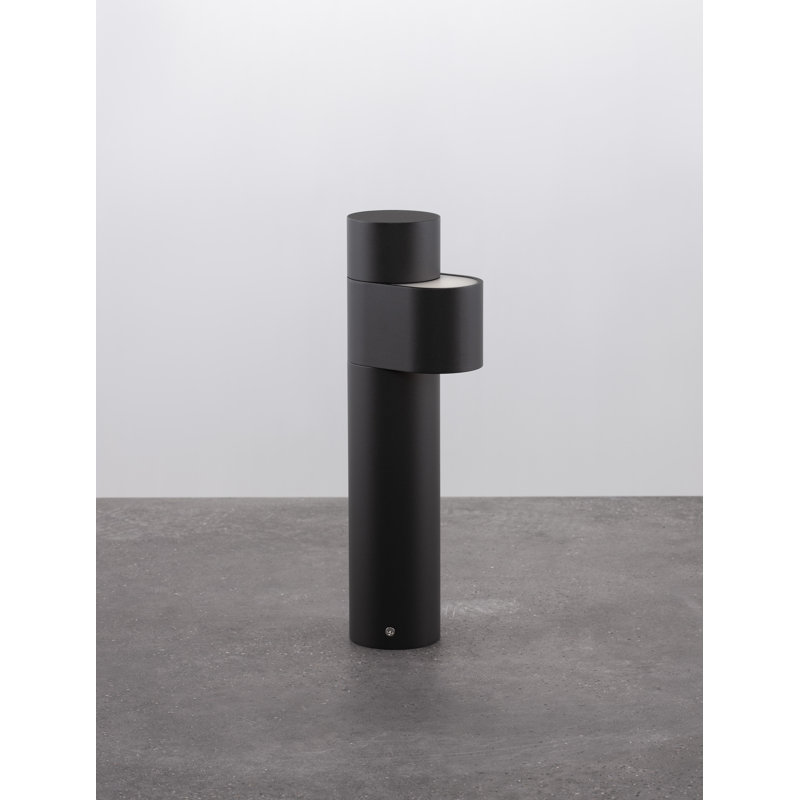 Aduro Black Integrated LED Metal Bollard Light, 35cm H x 7.5cm W x 11.7cm D