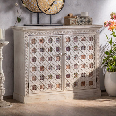 Retro Simple Distressed Wooden Accent Cabinet