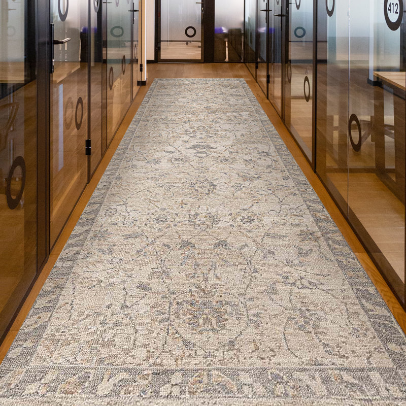 Tapis noué à la main, Tapis de couloir 2 pi 6 po x 8 pi