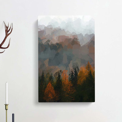 Misty Forest In The Autumn In Abstract - Wrapped Canvas