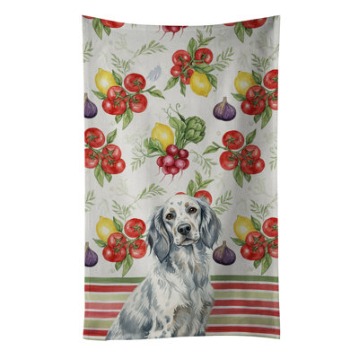 Blue Belton English Setter Vegetables Kitchen Towel