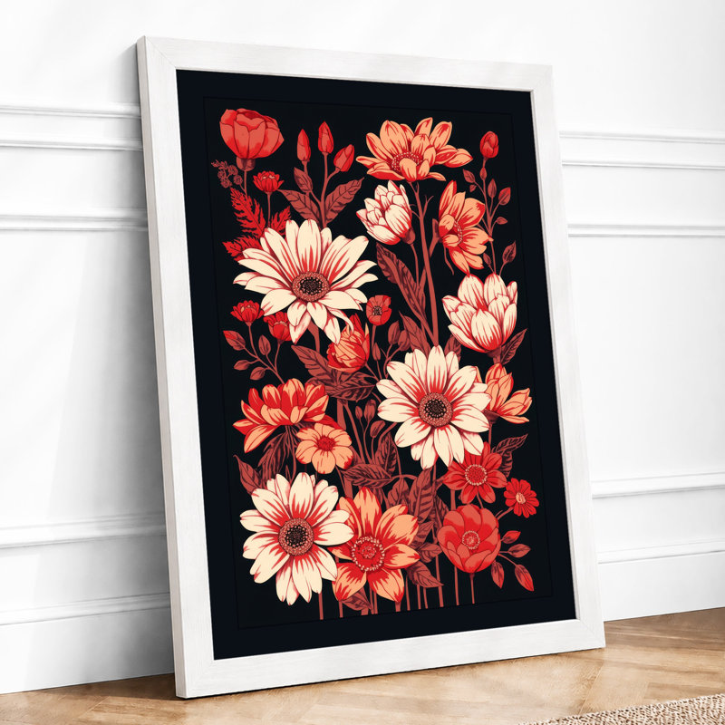 Garden at Dusk Botanical - Framed Print, A3 - 42.0 x 29.7 cm, White