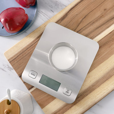 Mainstays Stainless Steel Digital Kitchen Scale in Silver