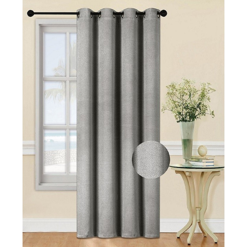 Panneau de rideau simple occultant princess, Gris, L 54 po x L 84 po