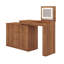 Bureau de coiffeuse avec miroir et lumières DEL, table de maquillage en L convertible avec plateau rabattable-497154169