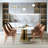 Simple Rectangular White Rock Slab Dining Table