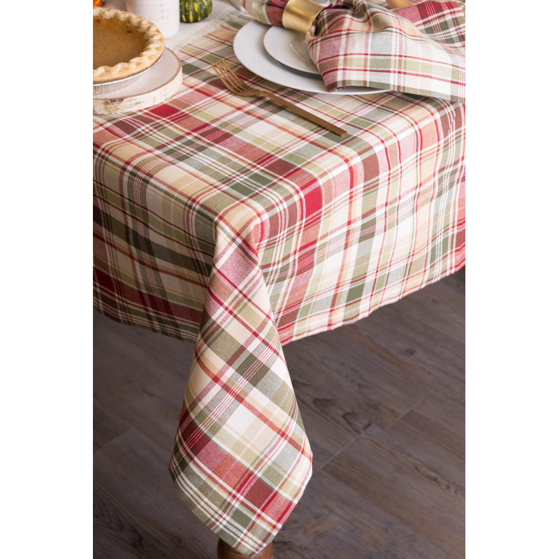 Bridgecliff Paid 100% Cotton Tablecloth, 52" L x 52" W