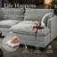 Fauteuil d'angle rembourré en forme de V avec coussins de 35 po-2020869298