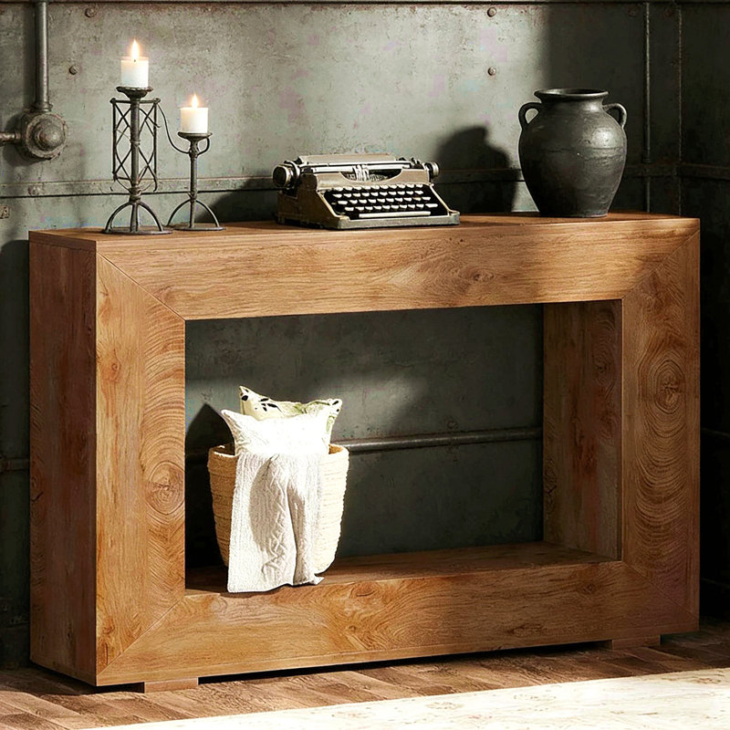 Canapé d'entrée moderne, console en bois, Brun