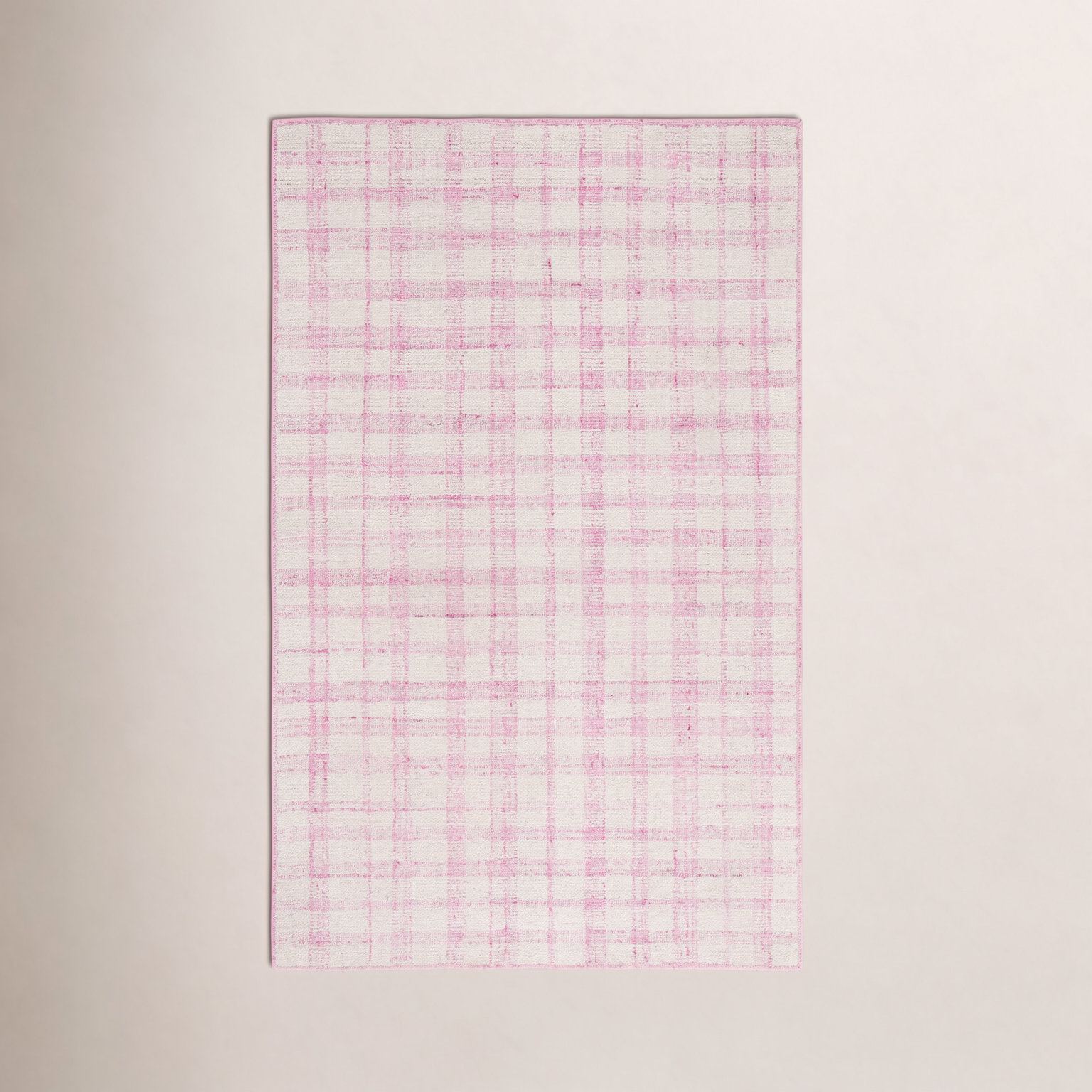Hand-Tufted Plaid Performance Rug, Rectangle 4" x 6"