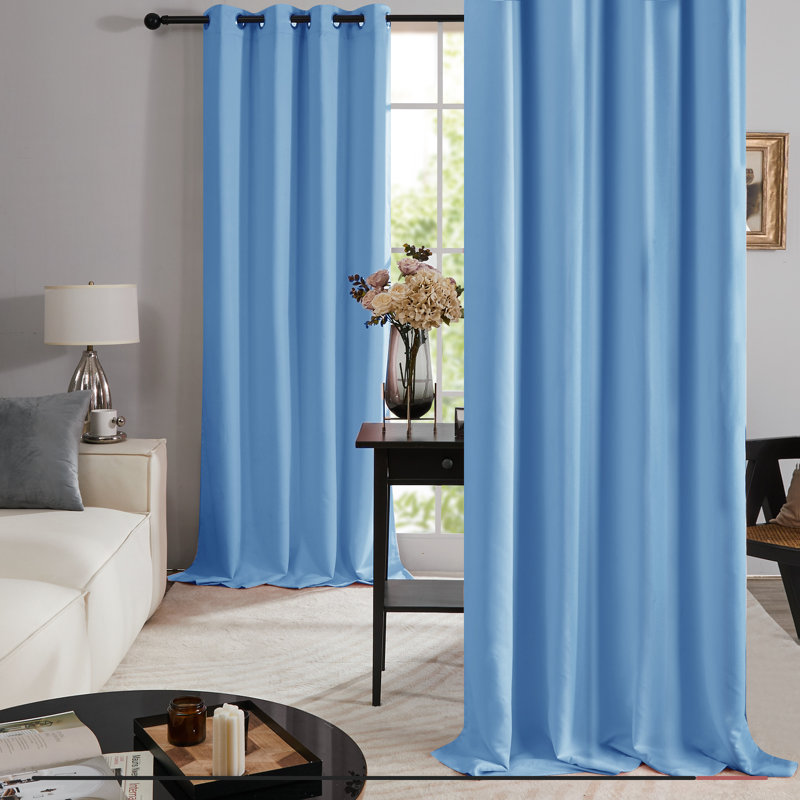 Deconovo 100% Blackout Grommet Curtain Panels with Liner, Thermal Insulated Room Darkening Curtains (Set of 2), 52" W x 54" L