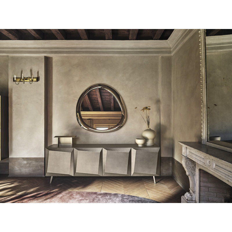 Buffets Alterego, H 31,13 po x l 95 po x P 19,75 po, Beige mat perlé brossé / beige perle mat