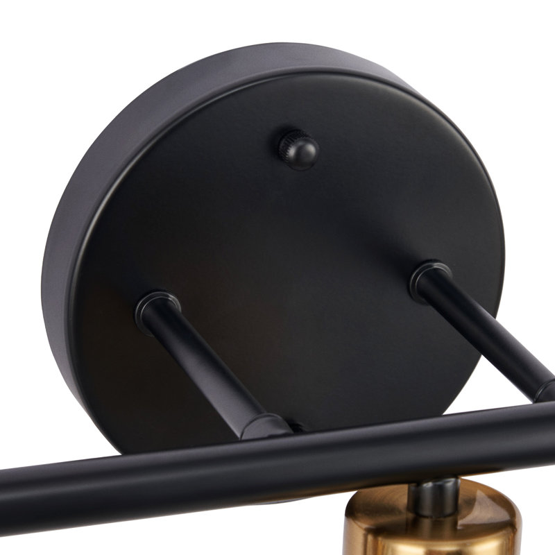 Éclairage pour meuble-lavabo à 3 lumières à intensité variable noir et or Snellville, Or / noir mat