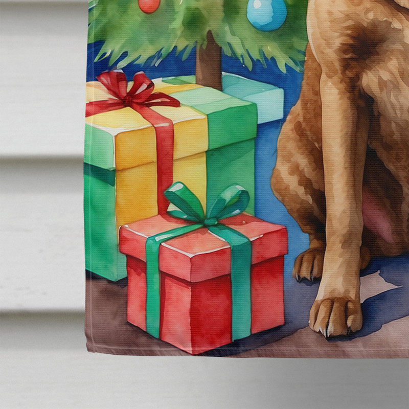 Drapeau de Noël maison de renne, Retriever de la Baie de Chesapeake