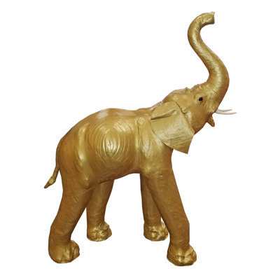Mahogany Leather Elephant 12In