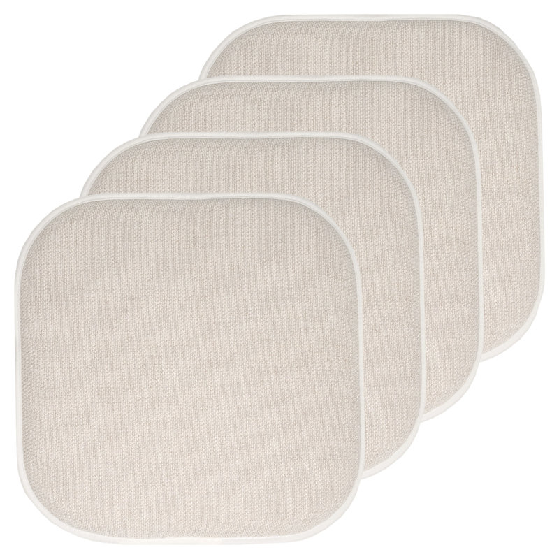 Coussin de chaise en mousse viscoélastique antidérapante 16 po x 16 po Alexis, Paquet de 2, En jean