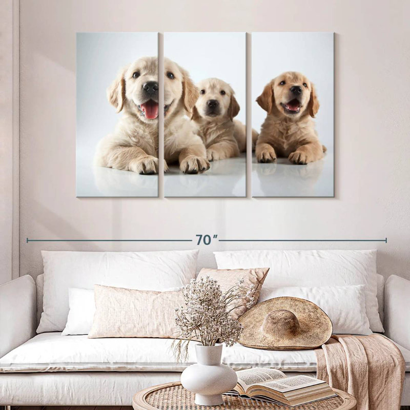 Brampt Golden Retriever Pups, 32" H x 50" W