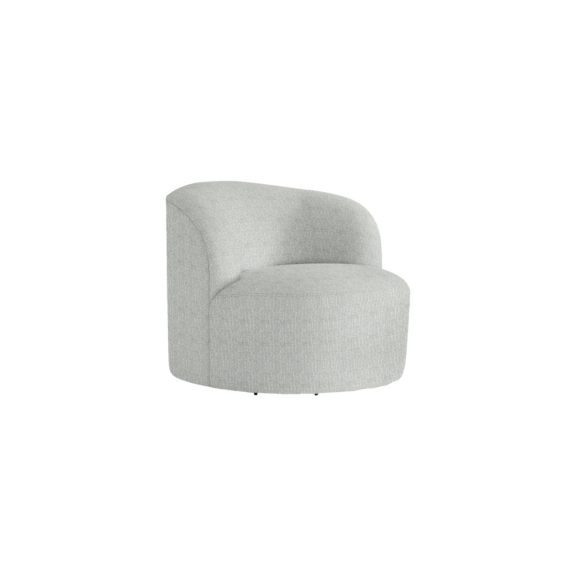 Mulia Swivel Patio Chair with Cushions, Lt Grey Chenille Woven Stripe 6023-010