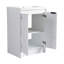 Meuble-lavabo autoportant de 72 po avec lavabo en résine, armoire à 1 côté, système et structure de tiroir à fermeture en douceur, contreplaqué blanc brillant pour un évier simple à usage durable