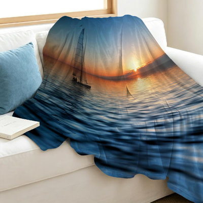 Jeté en molleton transparent ultra doux en voile de flanelle avec un magnifique imprimé d'un seul côté