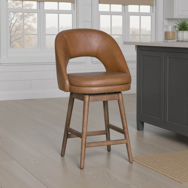 Tabouret de bar ou de bar en similicuir Kendricque, Tabouret de comptoir (siège d'une hauteur de 26 p