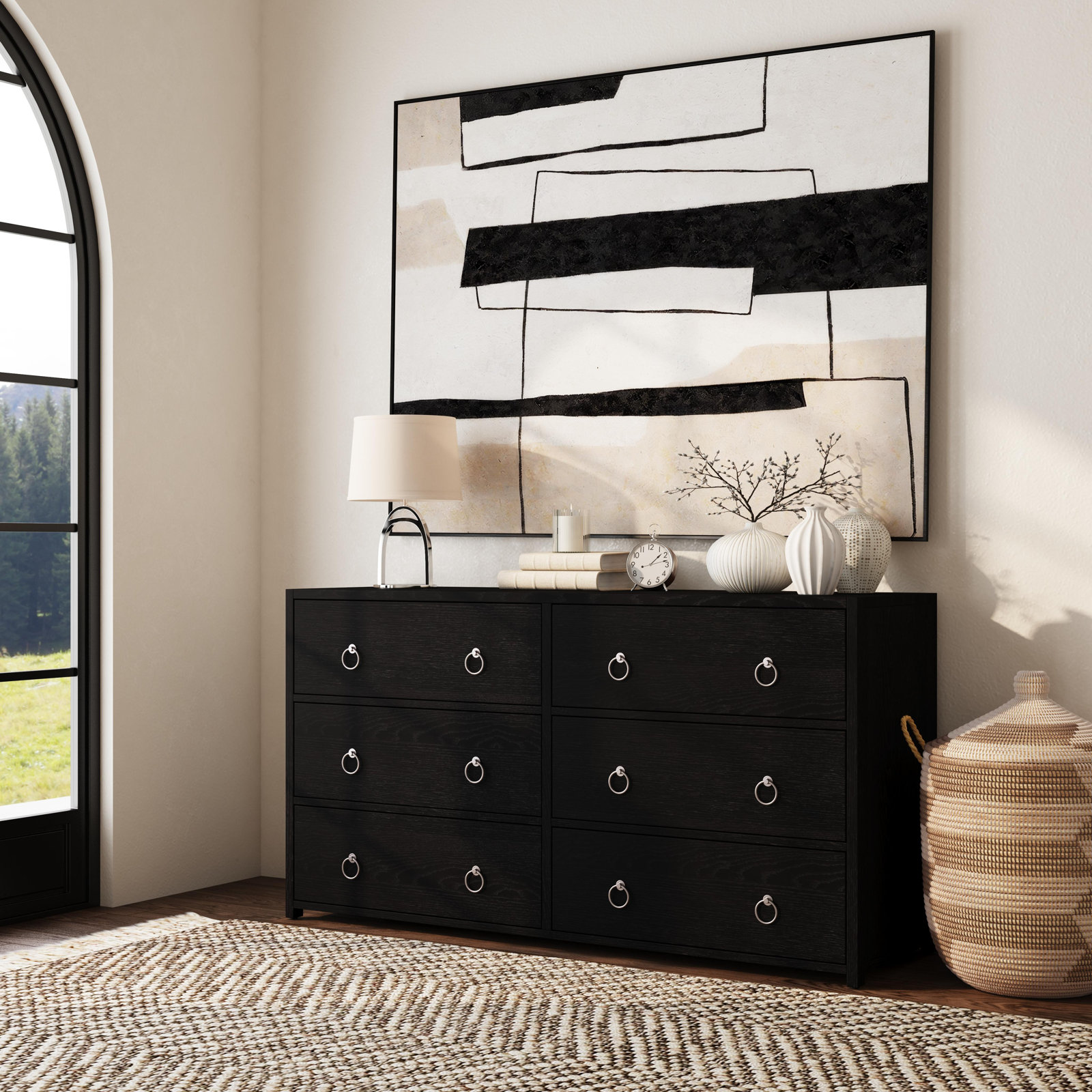 Elin 60" Acacia Dresser, Black