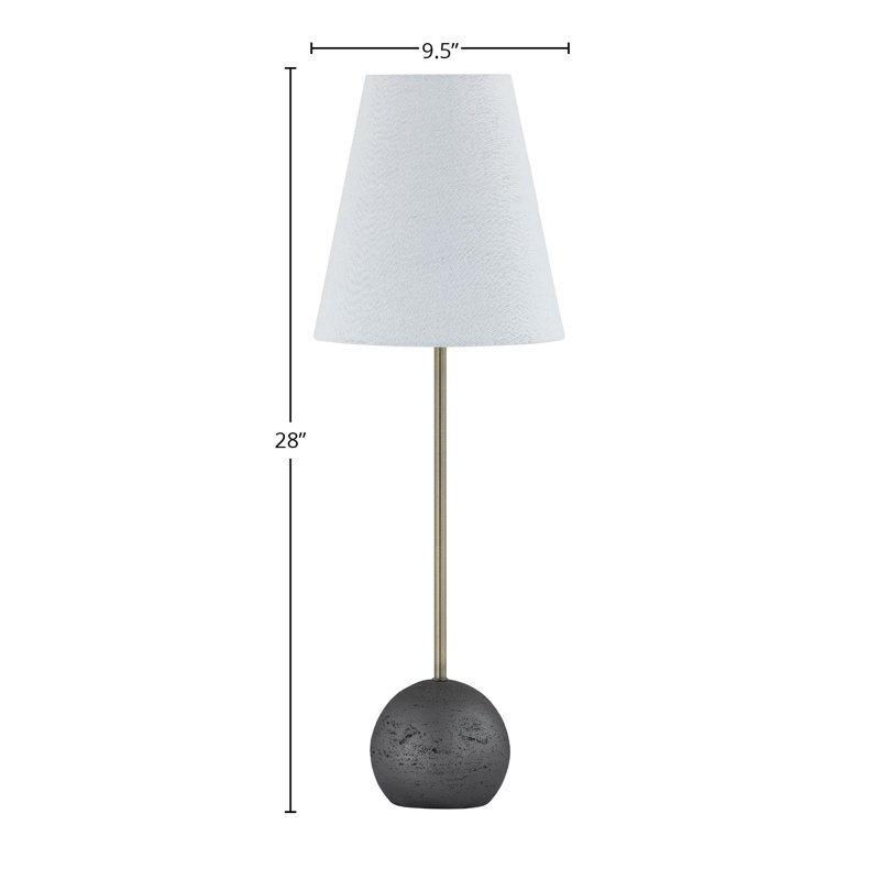 Lampe 28 po Sawyer avec abat-jour en lin, gris anthracite