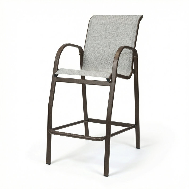 Windward Outdoor Ocean Breeze Bar Stool, Augustine Alloy II/Greco
