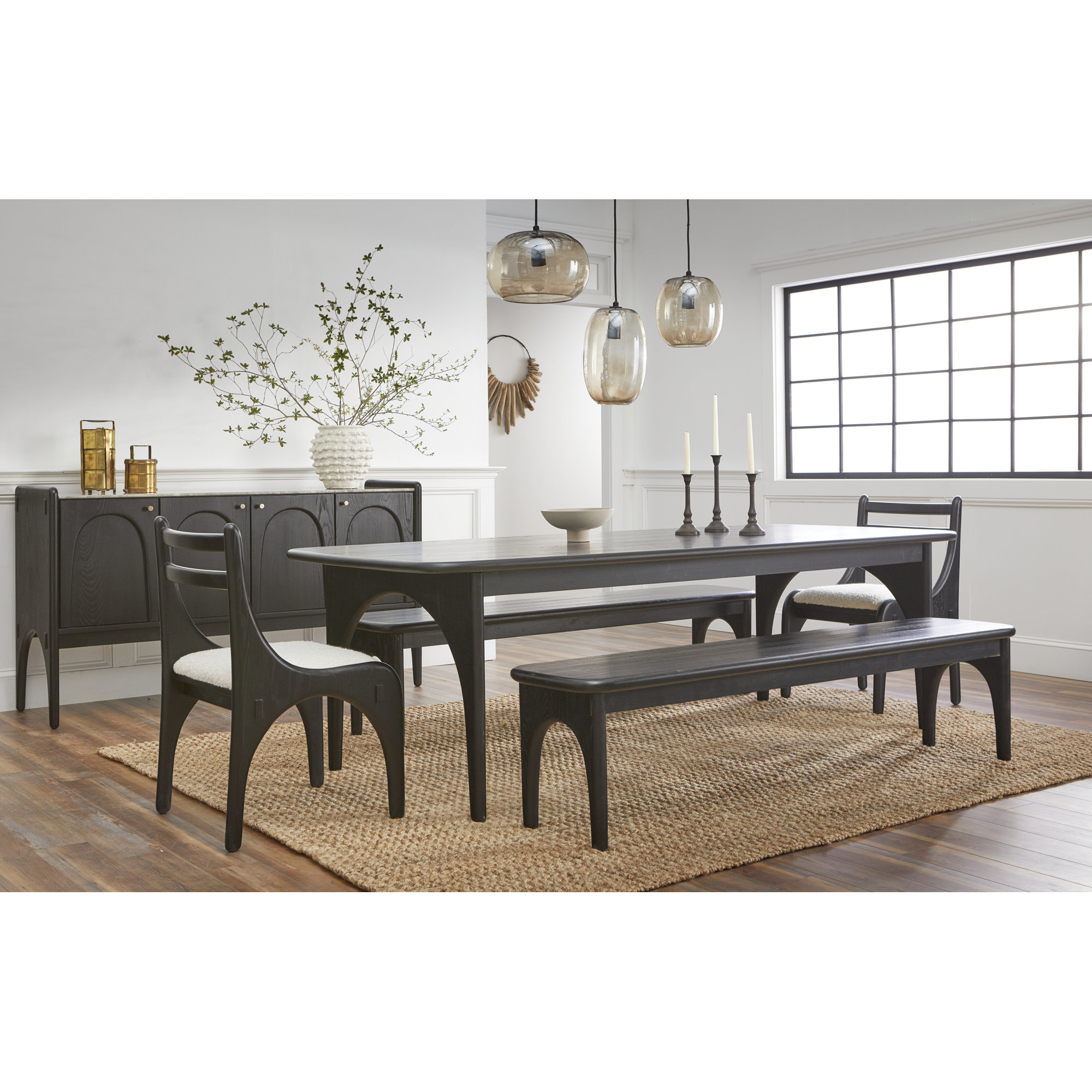 Umbria 96'' Dining Table, Charcoal