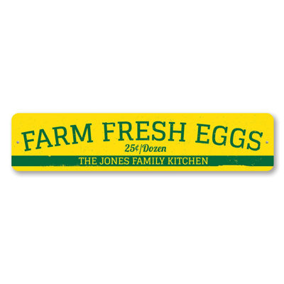 Farm Fresh Eggs Aluminum Sign