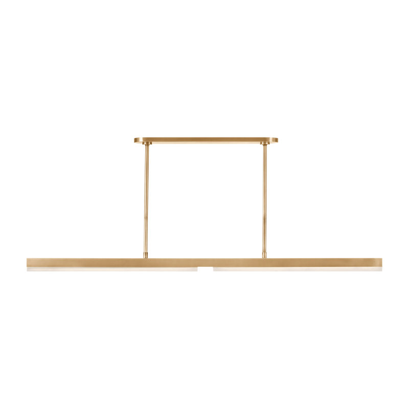 Linea LED Chandelier, Hand Rubbed Antique Brass