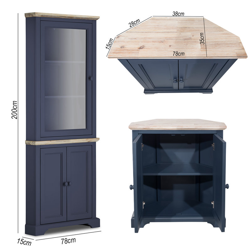 Teague Display Cabinet, Navy Blue