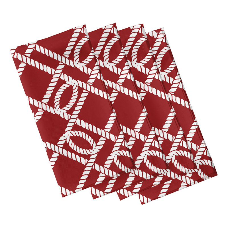Ensemble de serviettes 4 pièces Ludwig, L 18 po x L 18 po, Rouge